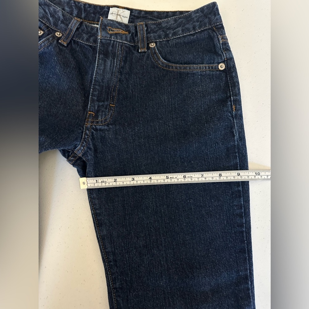Vintage Y2K Calvin Klein Mid-Rise Flare Double Stone Wash Jeans Size 1 - Picture 9 of 12